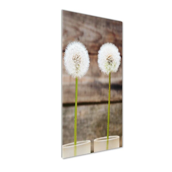 Fotocuadro de cristal elegante para hogar vertical Dientes de león
