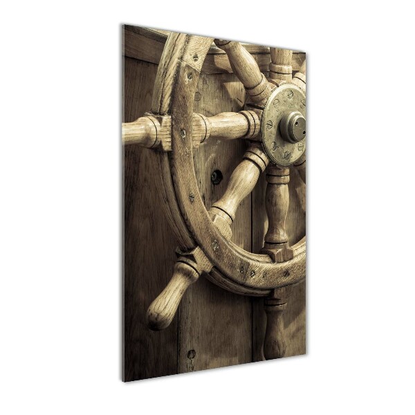Cuadro de vidrio templado 4mm para pared vertical El timón de un yate