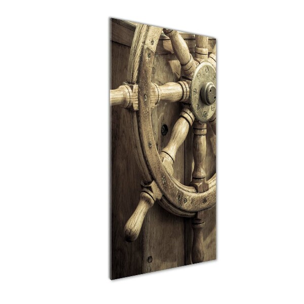 Cuadro de vidrio templado 4mm para pared vertical El timón de un yate