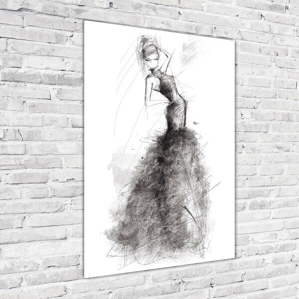 Cuadro decorativo en cristal con canto pulido vertical Ilustración de moda