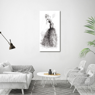 Cuadro decorativo en cristal con canto pulido vertical Ilustración de moda