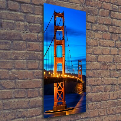 Cuadro decorativo en cristal con canto pulido vertical Puente de San Francisco