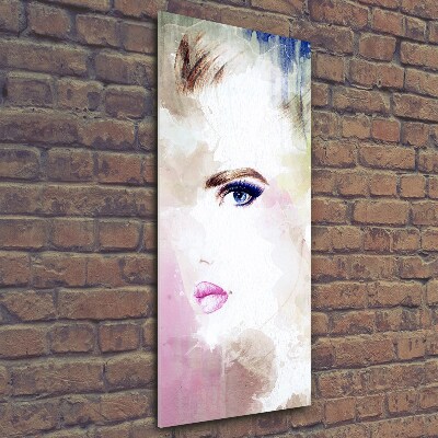 Cuadro de vidrio templado 4mm para pared vertical Mujer abstracta