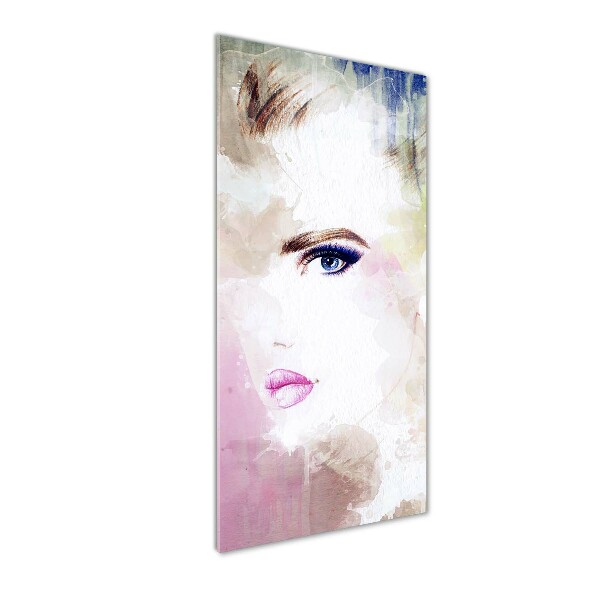 Cuadro de vidrio templado 4mm para pared vertical Mujer abstracta