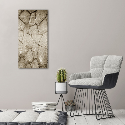 Fotocuadro de cristal elegante para hogar vertical Muro de piedra