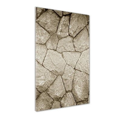 Fotocuadro de cristal elegante para hogar vertical Muro de piedra
