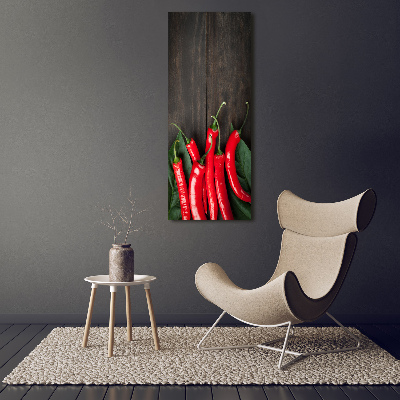 Fotocuadro de cristal elegante para hogar vertical chiles