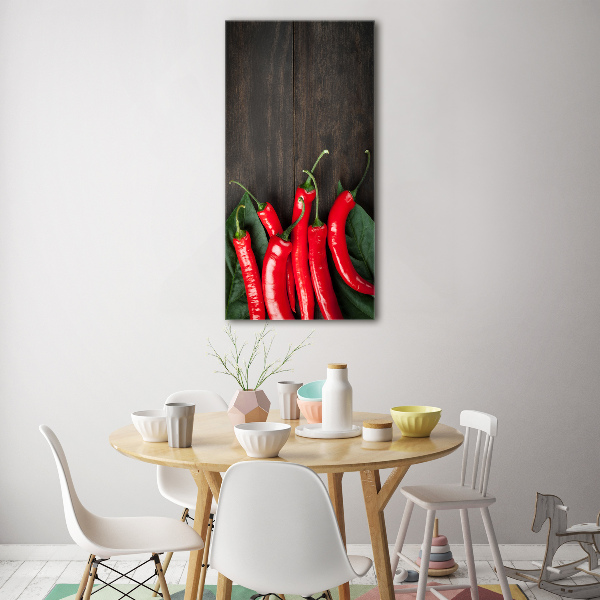 Fotocuadro de cristal elegante para hogar vertical chiles