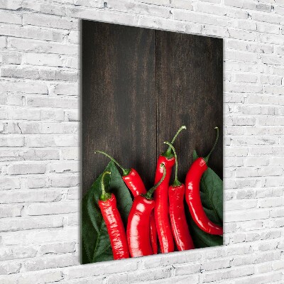 Fotocuadro de cristal elegante para hogar vertical chiles