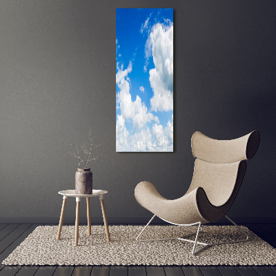 Fotocuadro de cristal elegante para hogar vertical Nubes en el cielo