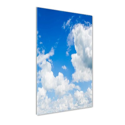 Fotocuadro de cristal elegante para hogar vertical Nubes en el cielo
