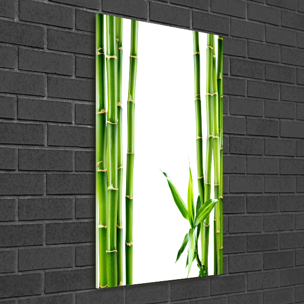 Cuadro de cristal moderno efecto brillo vertical Bambú