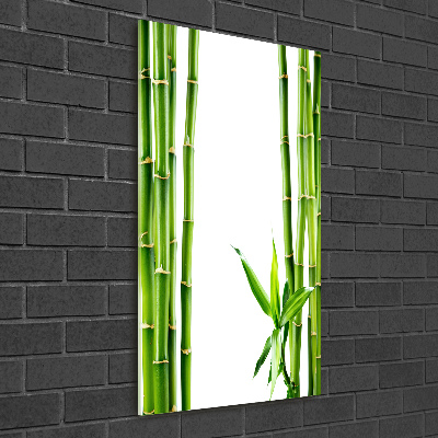 Cuadro de cristal moderno efecto brillo vertical Bambú