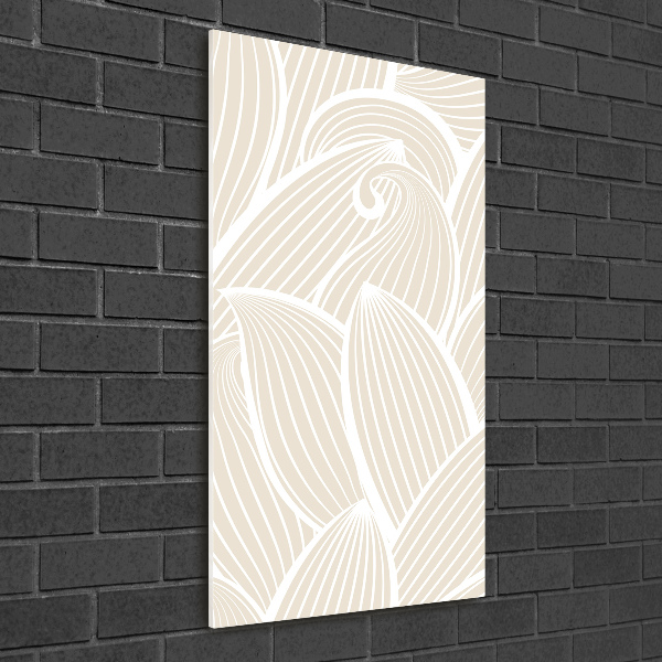 Fotocuadro de cristal elegante para hogar vertical pétalos de flores