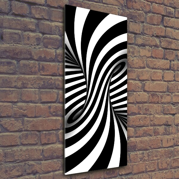 Cuadro decorativo en cristal con canto pulido vertical Vórtice abstracto