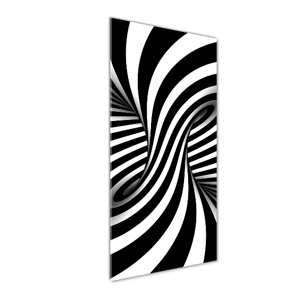 Cuadro decorativo en cristal con canto pulido vertical Vórtice abstracto