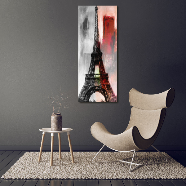 Fotocuadro de cristal elegante para hogar vertical Torre Eiffel de París