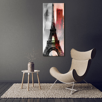 Fotocuadro de cristal elegante para hogar vertical Torre Eiffel de París