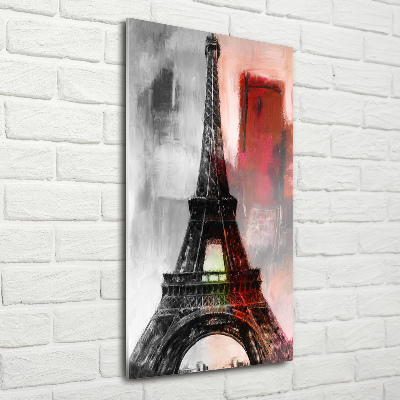Fotocuadro de cristal elegante para hogar vertical Torre Eiffel de París