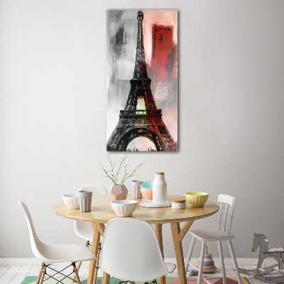 Fotocuadro de cristal elegante para hogar vertical Torre Eiffel de París