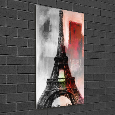Fotocuadro de cristal elegante para hogar vertical Torre Eiffel de París