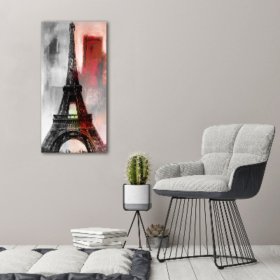 Fotocuadro de cristal elegante para hogar vertical Torre Eiffel de París