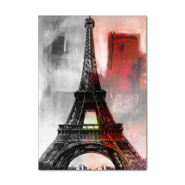 Fotocuadro de cristal elegante para hogar vertical Torre Eiffel de París