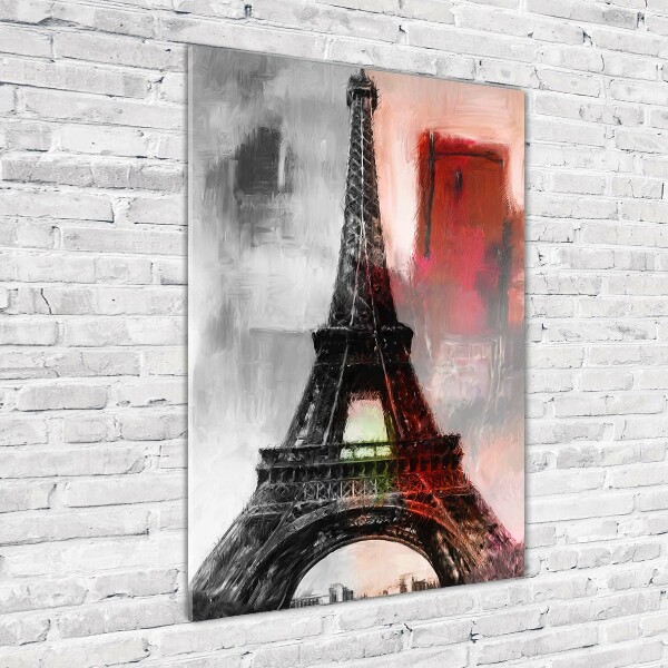Fotocuadro de cristal elegante para hogar vertical Torre Eiffel de París