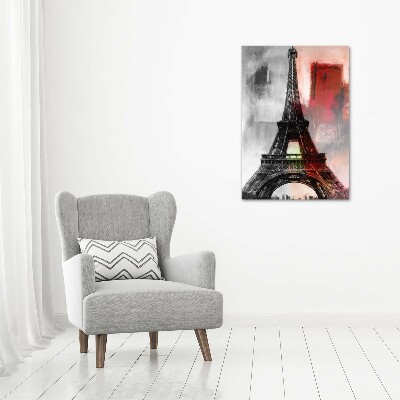 Fotocuadro de cristal elegante para hogar vertical Torre Eiffel de París