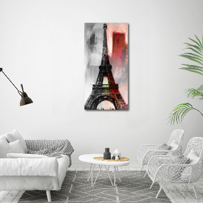 Fotocuadro de cristal elegante para hogar vertical Torre Eiffel de París