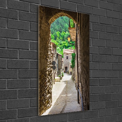 Cuadro decorativo en cristal con canto pulido vertical Una calle con encanto