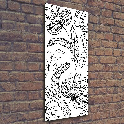 Cuadro de cristal moderno efecto brillo vertical Fondo de zentangle