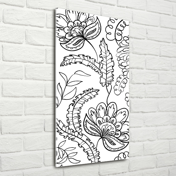 Cuadro de cristal moderno efecto brillo vertical Fondo de zentangle