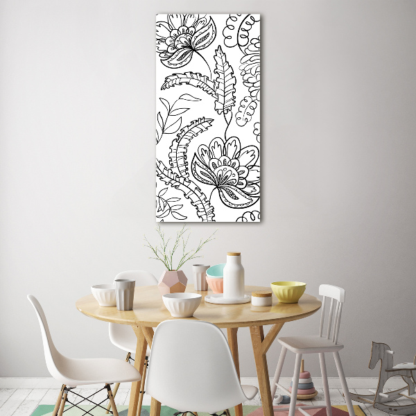 Cuadro de cristal moderno efecto brillo vertical Fondo de zentangle
