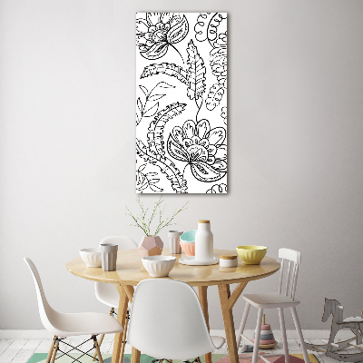 Cuadro de cristal moderno efecto brillo vertical Fondo de zentangle