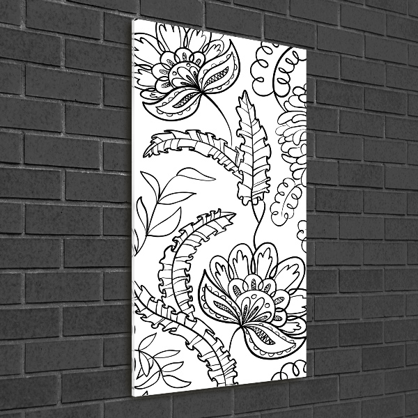 Cuadro de cristal moderno efecto brillo vertical Fondo de zentangle