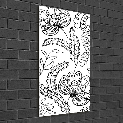 Cuadro de cristal moderno efecto brillo vertical Fondo de zentangle