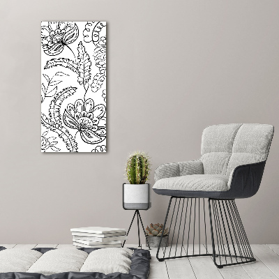 Cuadro de cristal moderno efecto brillo vertical Fondo de zentangle