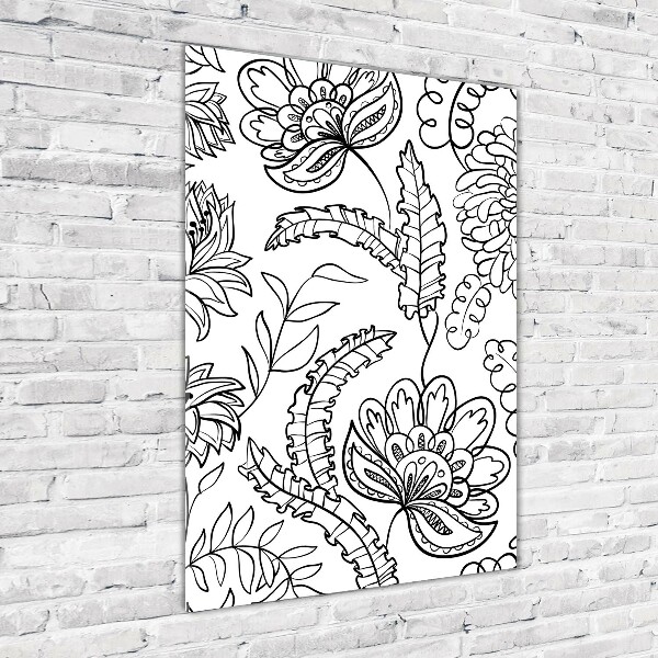 Cuadro de cristal moderno efecto brillo vertical Fondo de zentangle