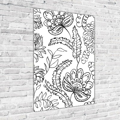 Cuadro de cristal moderno efecto brillo vertical Fondo de zentangle