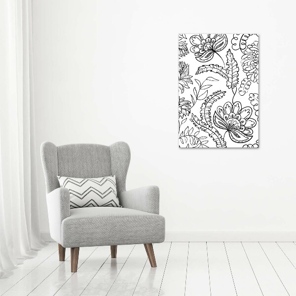 Cuadro de cristal moderno efecto brillo vertical Fondo de zentangle