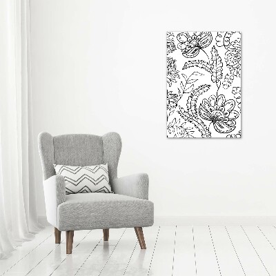 Cuadro de cristal moderno efecto brillo vertical Fondo de zentangle