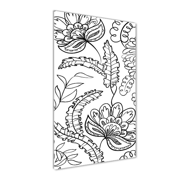 Cuadro de cristal moderno efecto brillo vertical Fondo de zentangle