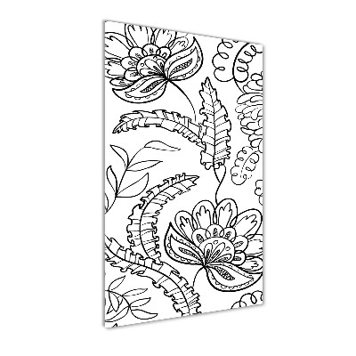 Cuadro de cristal moderno efecto brillo vertical Fondo de zentangle