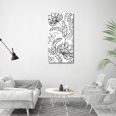 Cuadro de cristal moderno efecto brillo vertical Fondo de zentangle