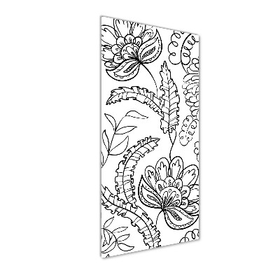 Cuadro de cristal moderno efecto brillo vertical Fondo de zentangle