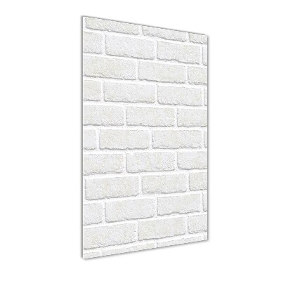 Cuadro de cristal moderno efecto brillo vertical pared de ladrillos