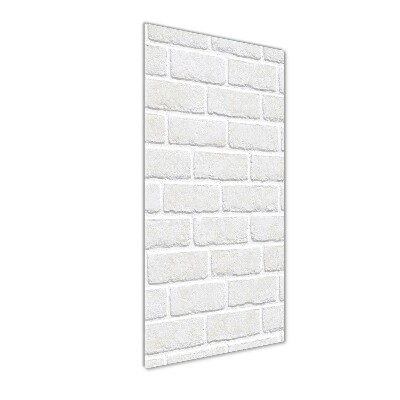 Cuadro de cristal moderno efecto brillo vertical pared de ladrillos