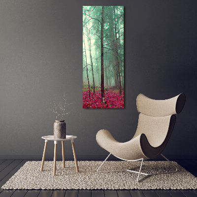 Fotocuadro de cristal elegante para hogar vertical Bosque en otoño