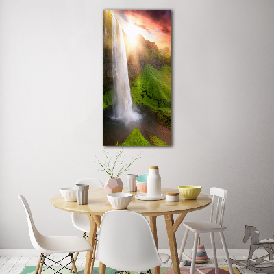 Cuadro de cristal moderno efecto brillo vertical Cascada